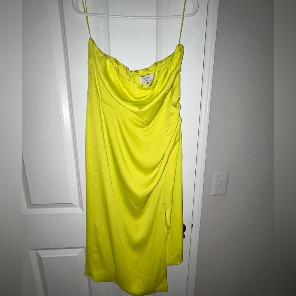 Strapless maxi dress.